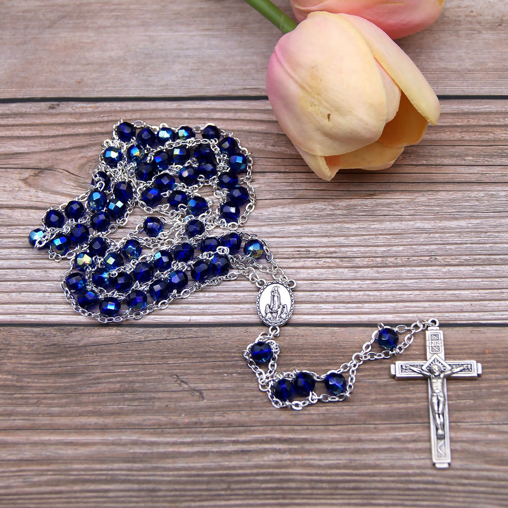 Catholic Handmade Stairway to Heaven Our Lady of Fatima Rosary Crystal Beads Made in Portugal