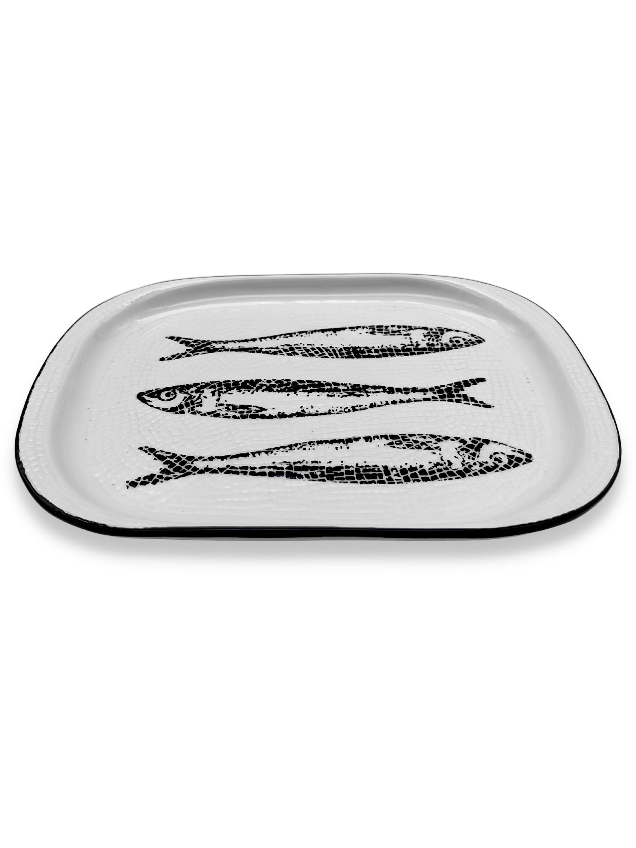 Cobblestone Sardines Portuguese Pottery Oval Ceramic Serving Platter