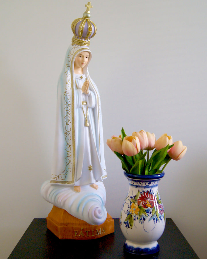 30 Inch Hand Painted Our Lady of Fatima Statue Made in Portugal