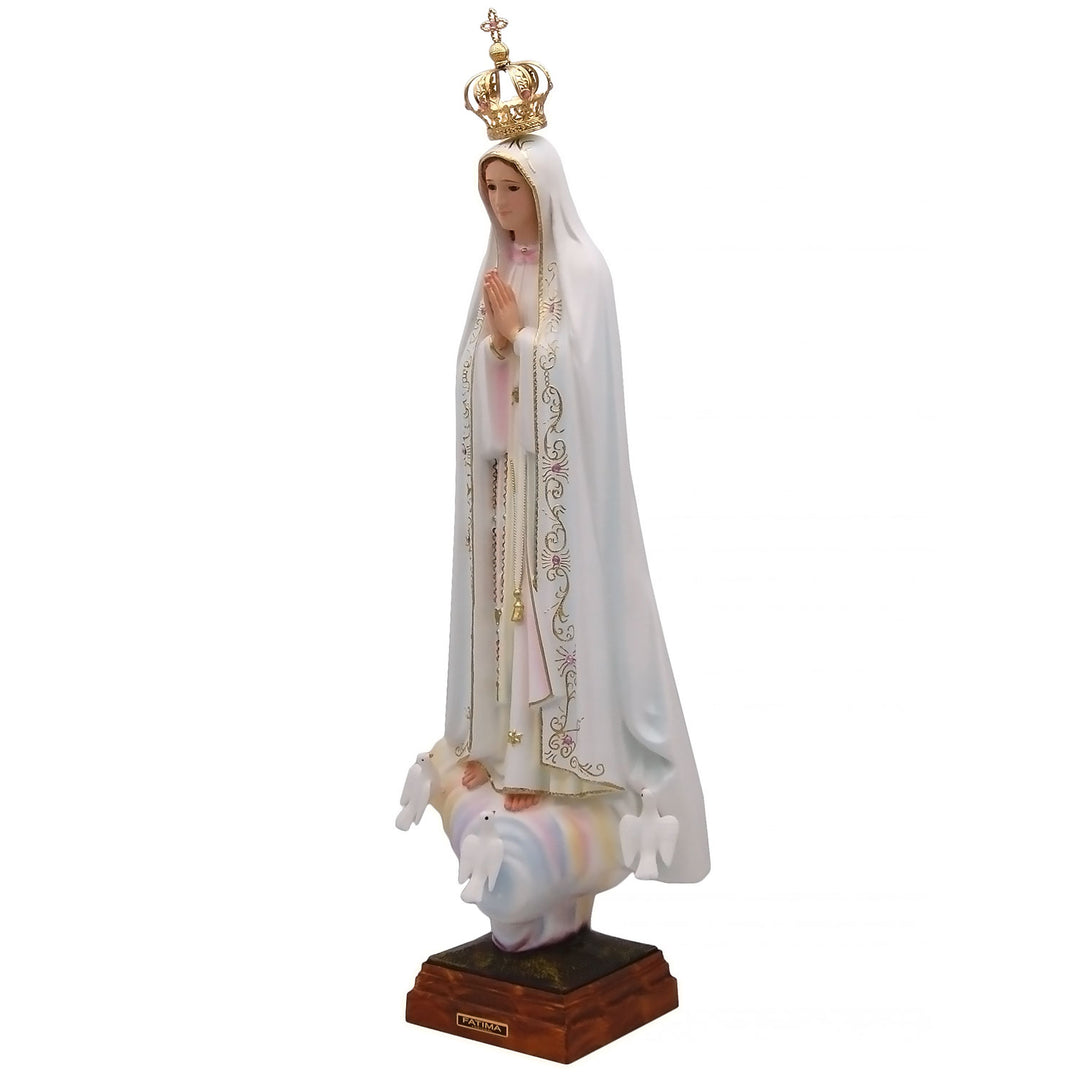 30 Inch Glass Eyes Our Lady of Fatima Statue Made in Portugal
