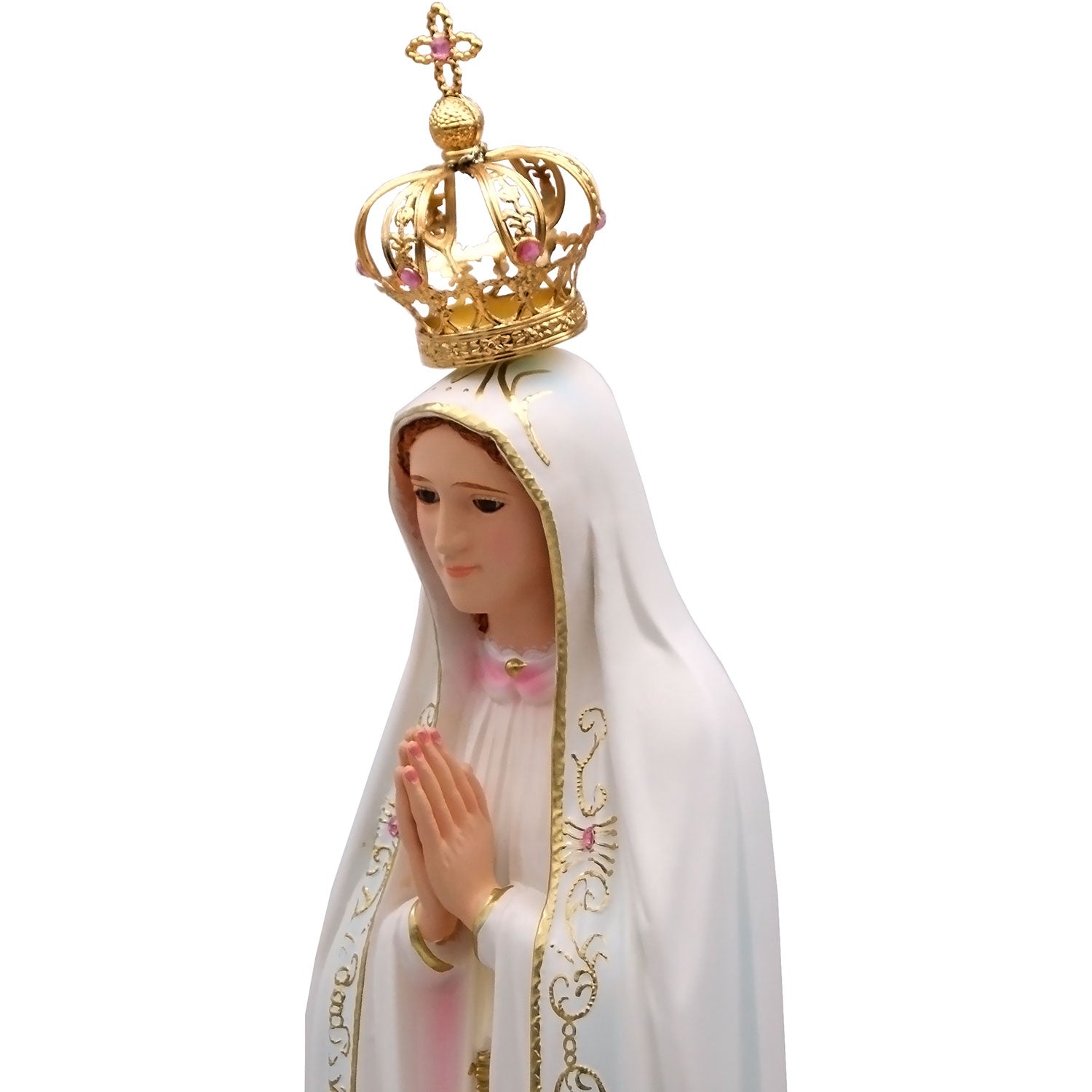 30 Inch Glass Eyes Our Lady of Fatima Statue Made in Portugal