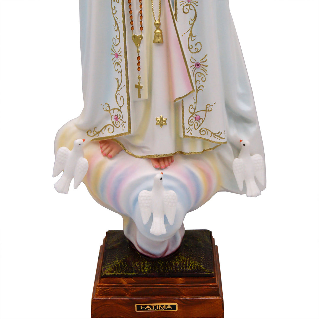 30 Inch Glass Eyes Our Lady of Fatima Statue Made in Portugal