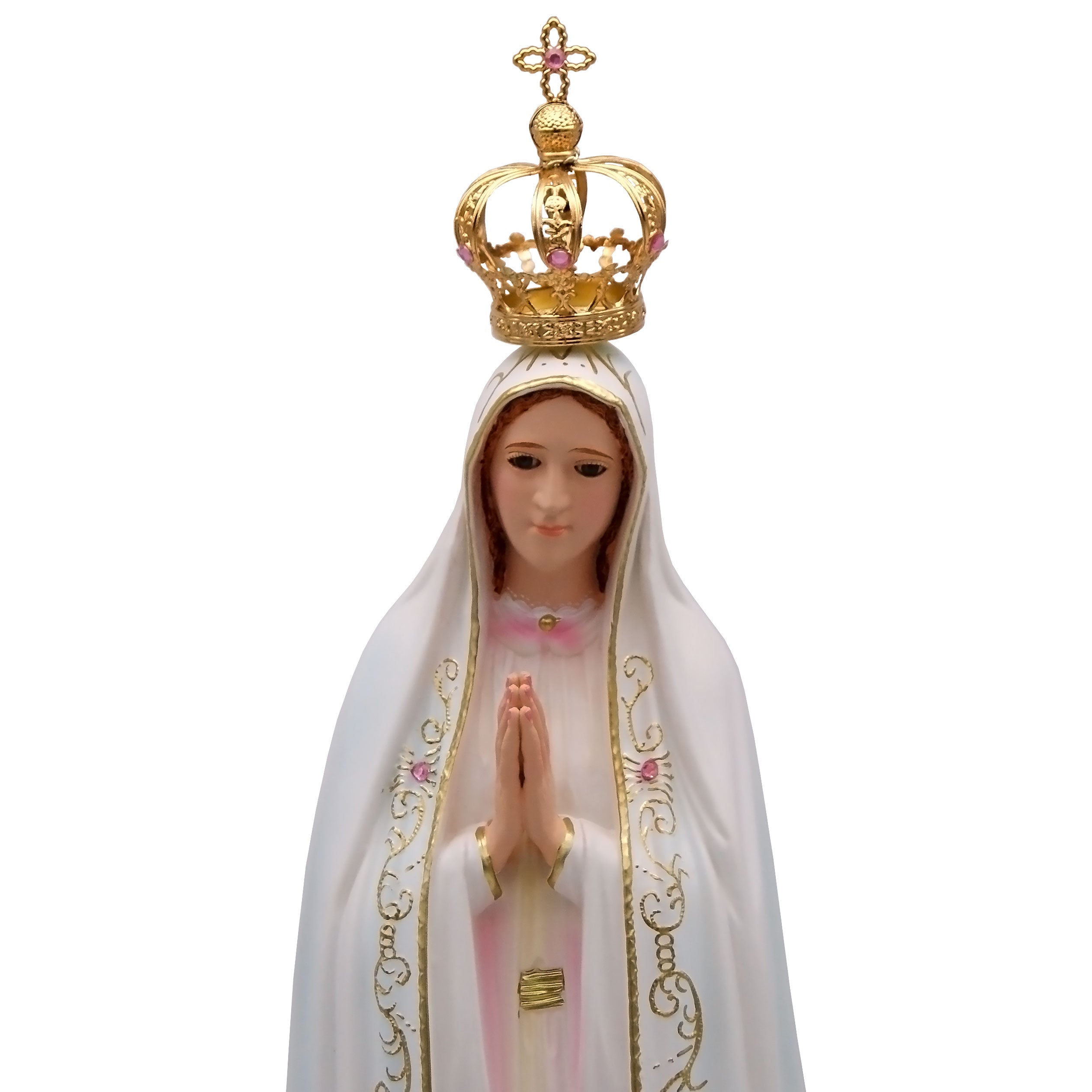 30 Inch Glass Eyes Our Lady of Fatima Statue Made in Portugal