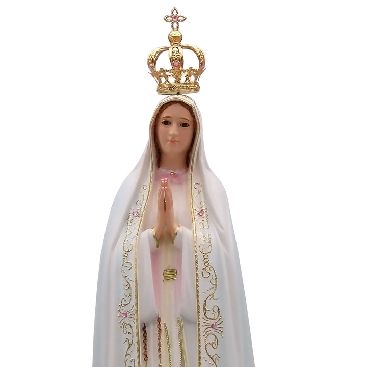 30 Inch Glass Eyes Our Lady of Fatima Statue Made in Portugal