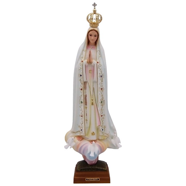 24 Inch Glass Eyes Our Lady of Fatima Statue Made in Portugal