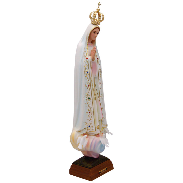 24 Inch Glass Eyes Our Lady of Fatima Statue Made in Portugal