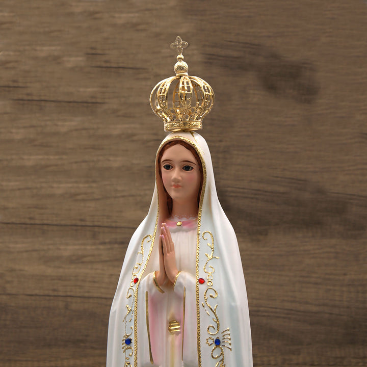 24 Inch Glass Eyes Our Lady of Fatima Statue Made in Portugal