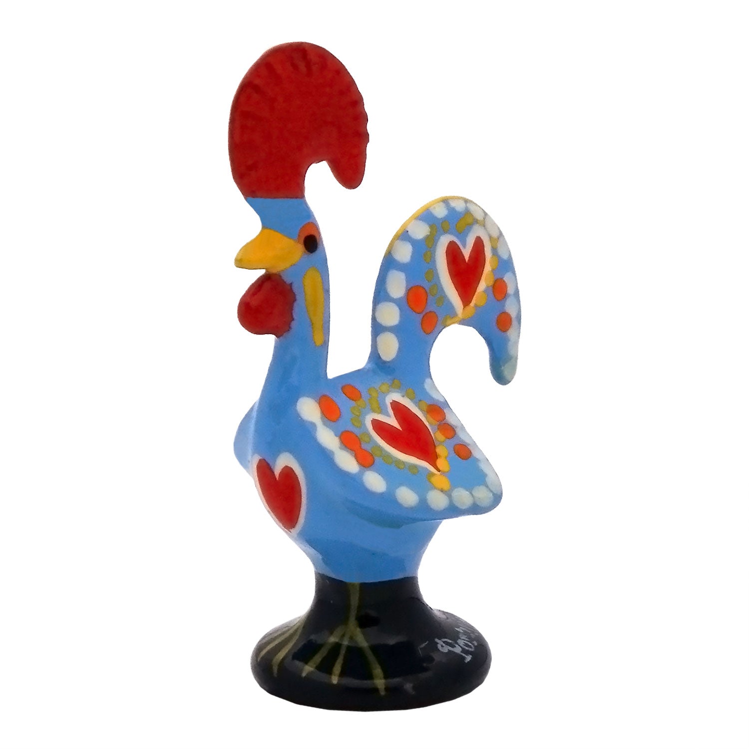 2.75 Inch Good Luck Portuguese Rooster Barcelos Metallic Figurine - Set of 3