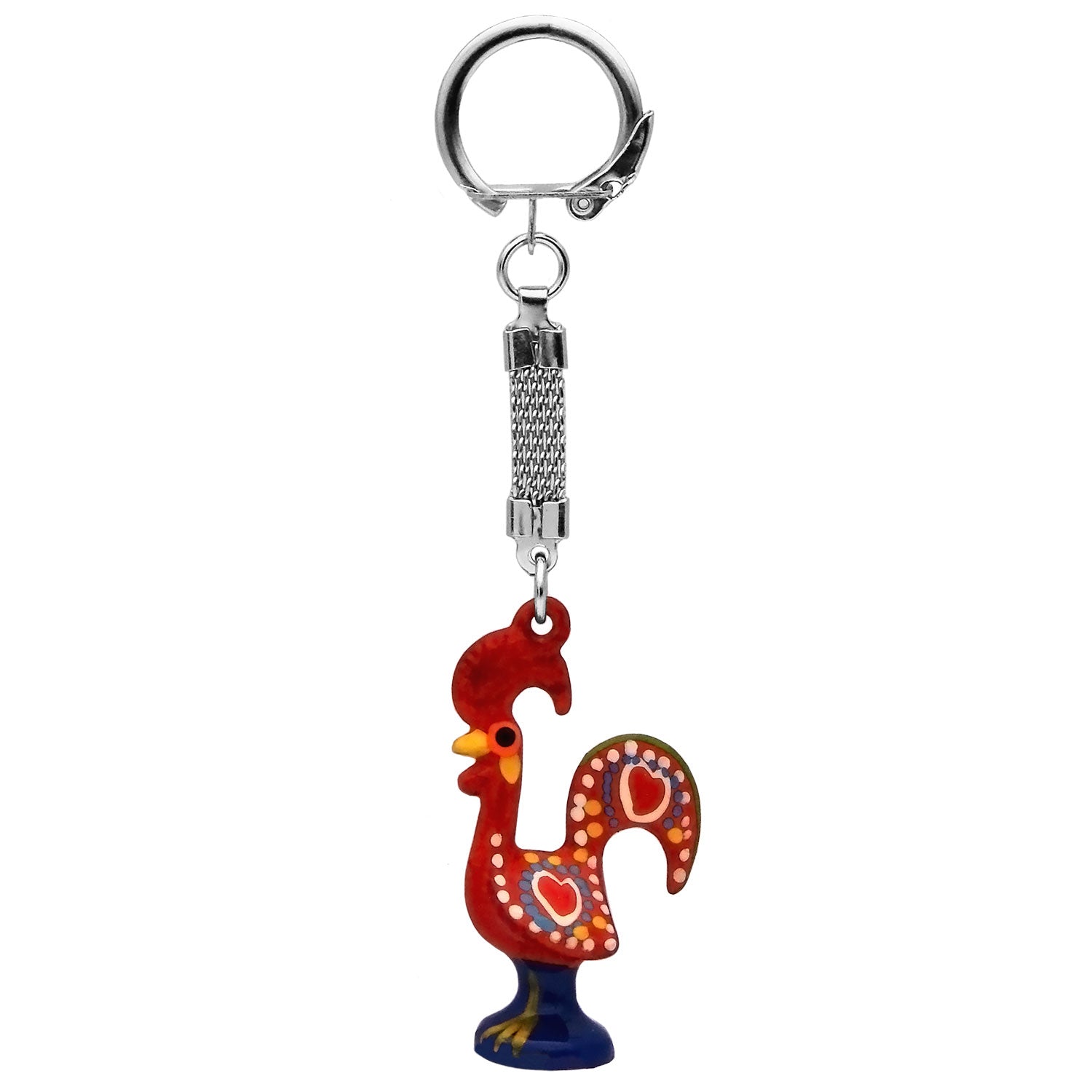Good Luck Portuguese Barcelos Rooster Metallic Keychain