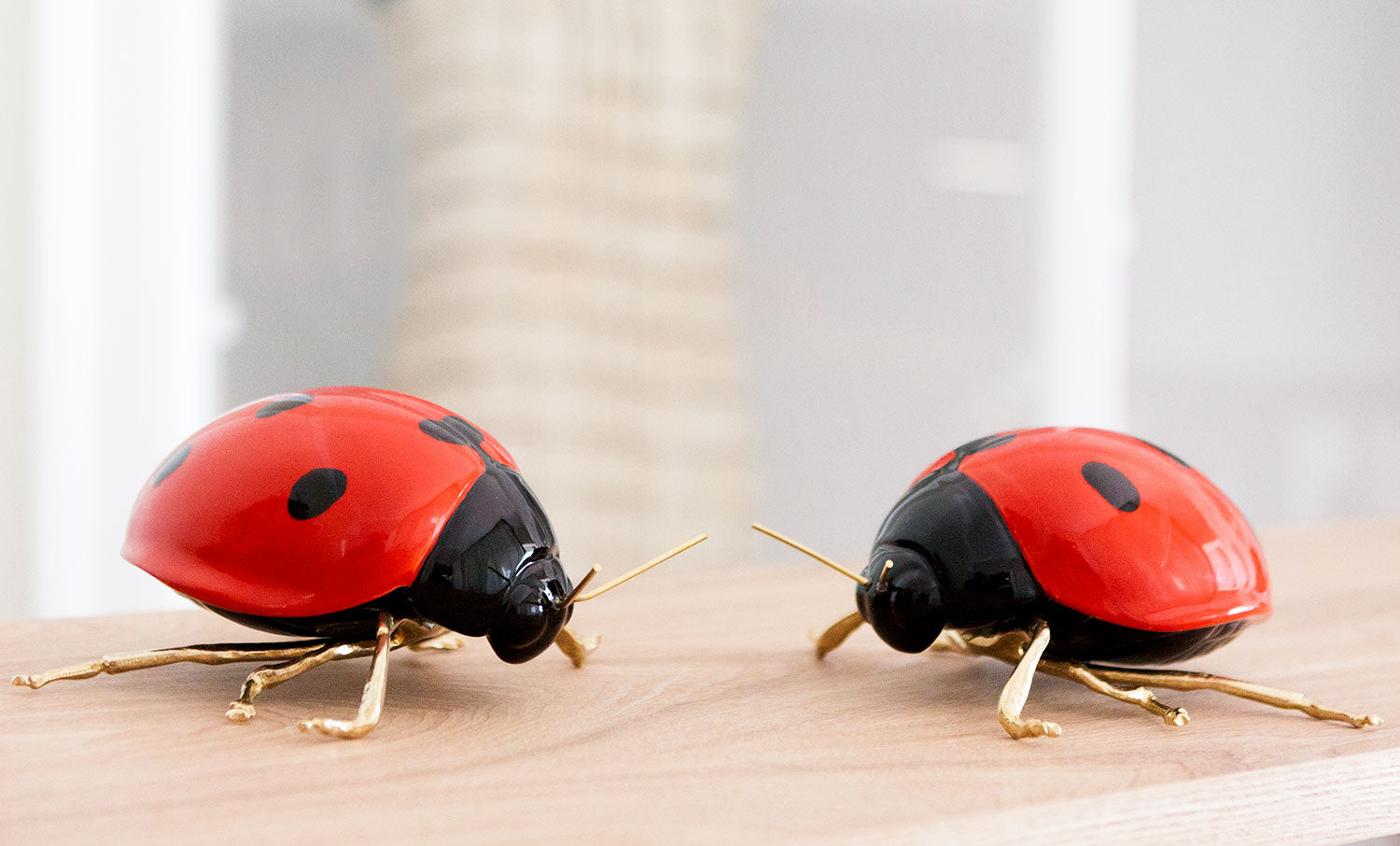Hand Painted Ceramic Home Decor Ladybug Figurine - Ladybirdy, fly, fly