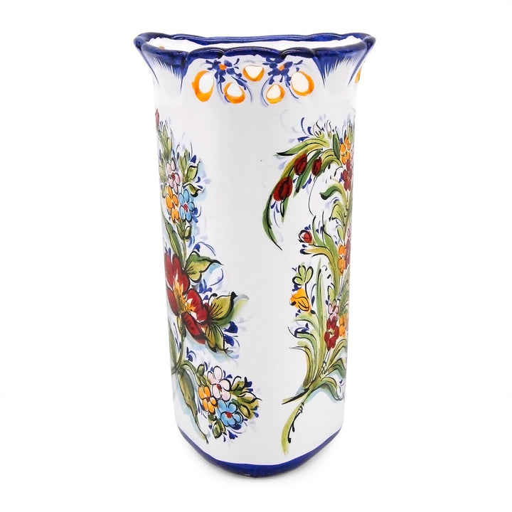 Hand Painted Portuguese Pottery Ceramic Decorative Flower Vase