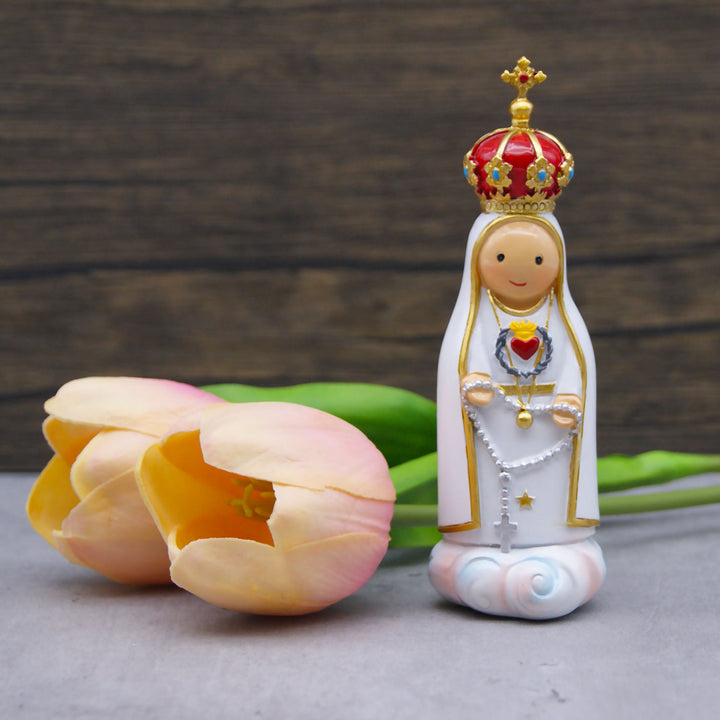 Hand painted Immaculate Heart of Fatima Statue for Kids Made in Portugal