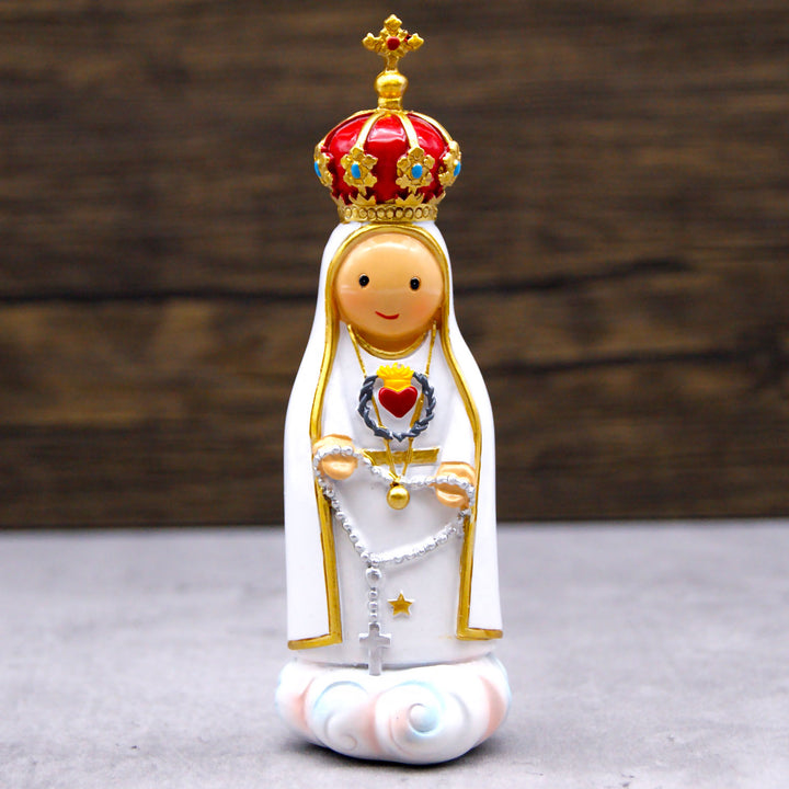 Hand painted Immaculate Heart of Fatima Statue for Kids Made in Portugal