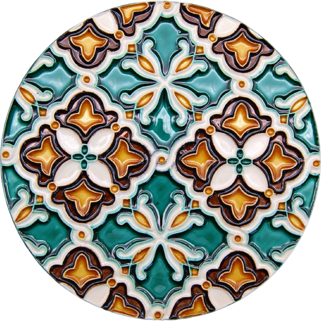 Round Glass Tile Coasters Handcrafted in India (set of 6