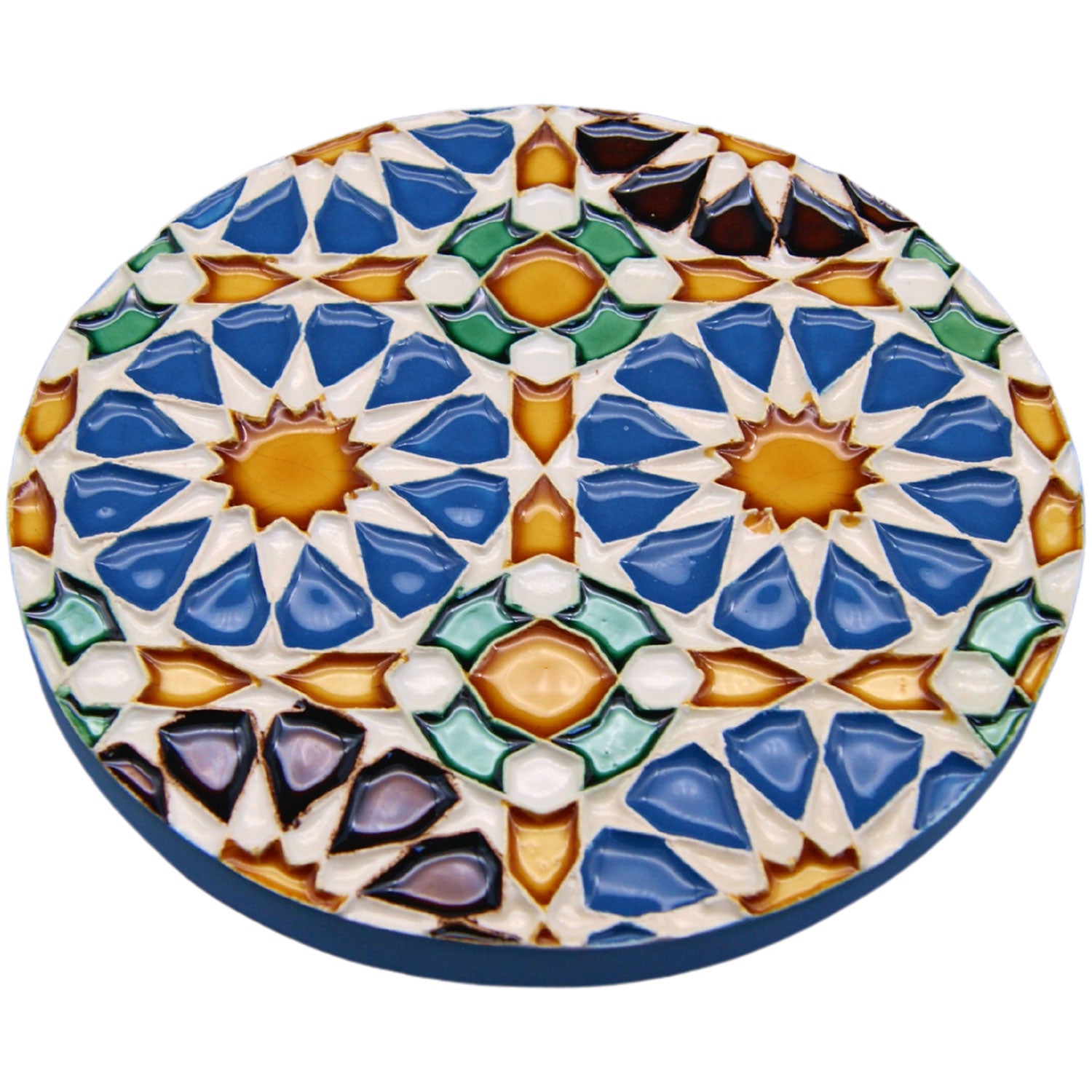 Hand painted Portuguese Ceramic Tile Round Coaster