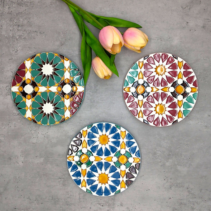 Hand painted Portuguese Ceramic Tile Round Trivet