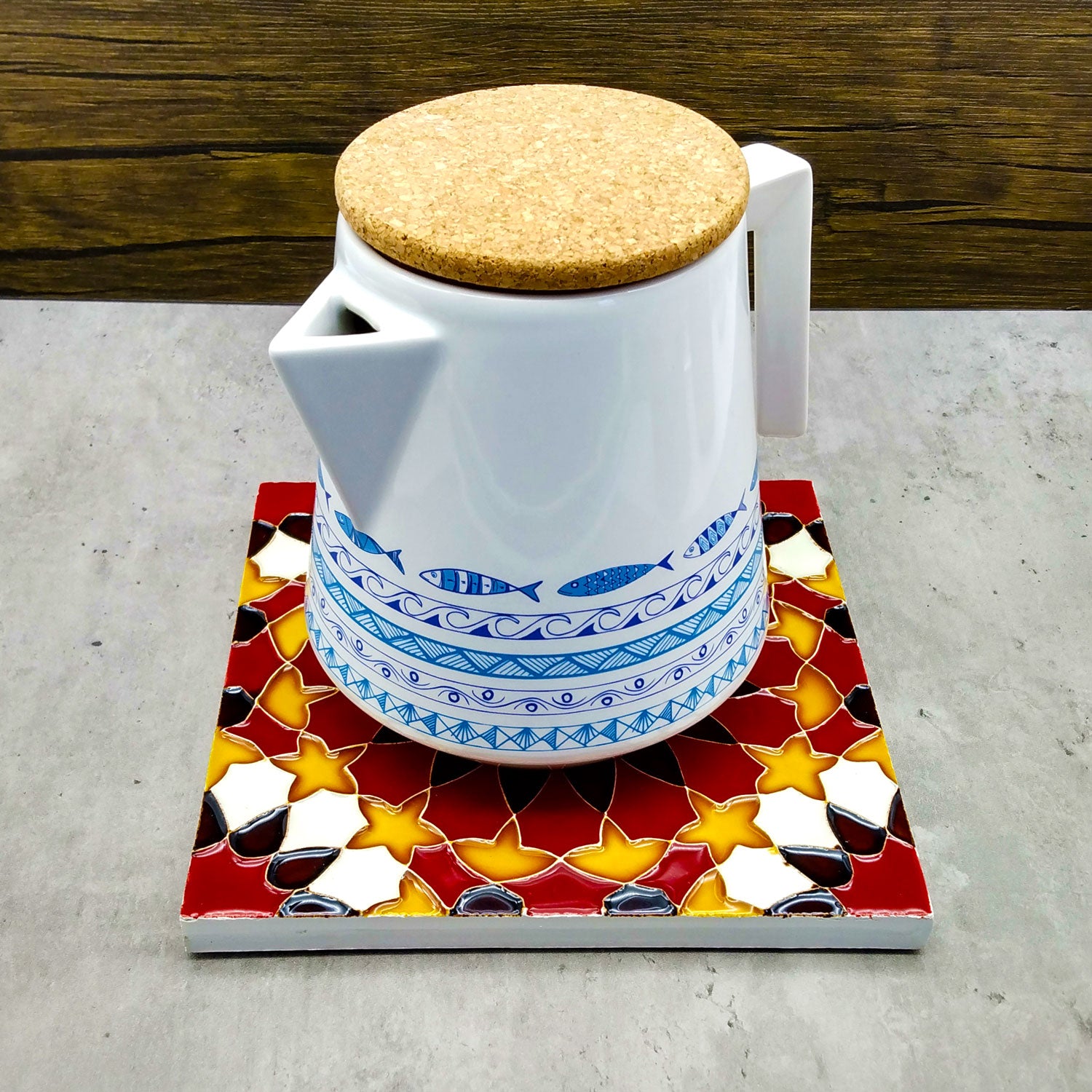 Hand painted Portuguese Ceramic Tile Square Trivet