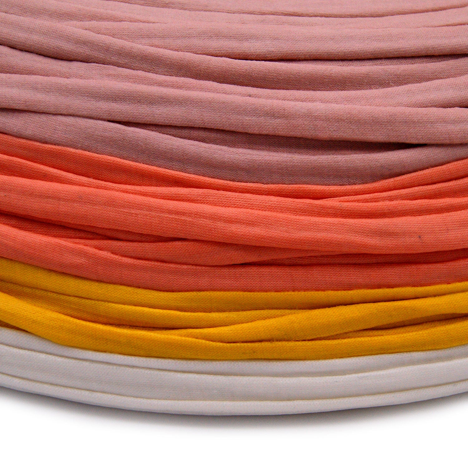 Handmade Eco-friendly Recycled Fabric Woven Centerpiece - Cloud Sunset