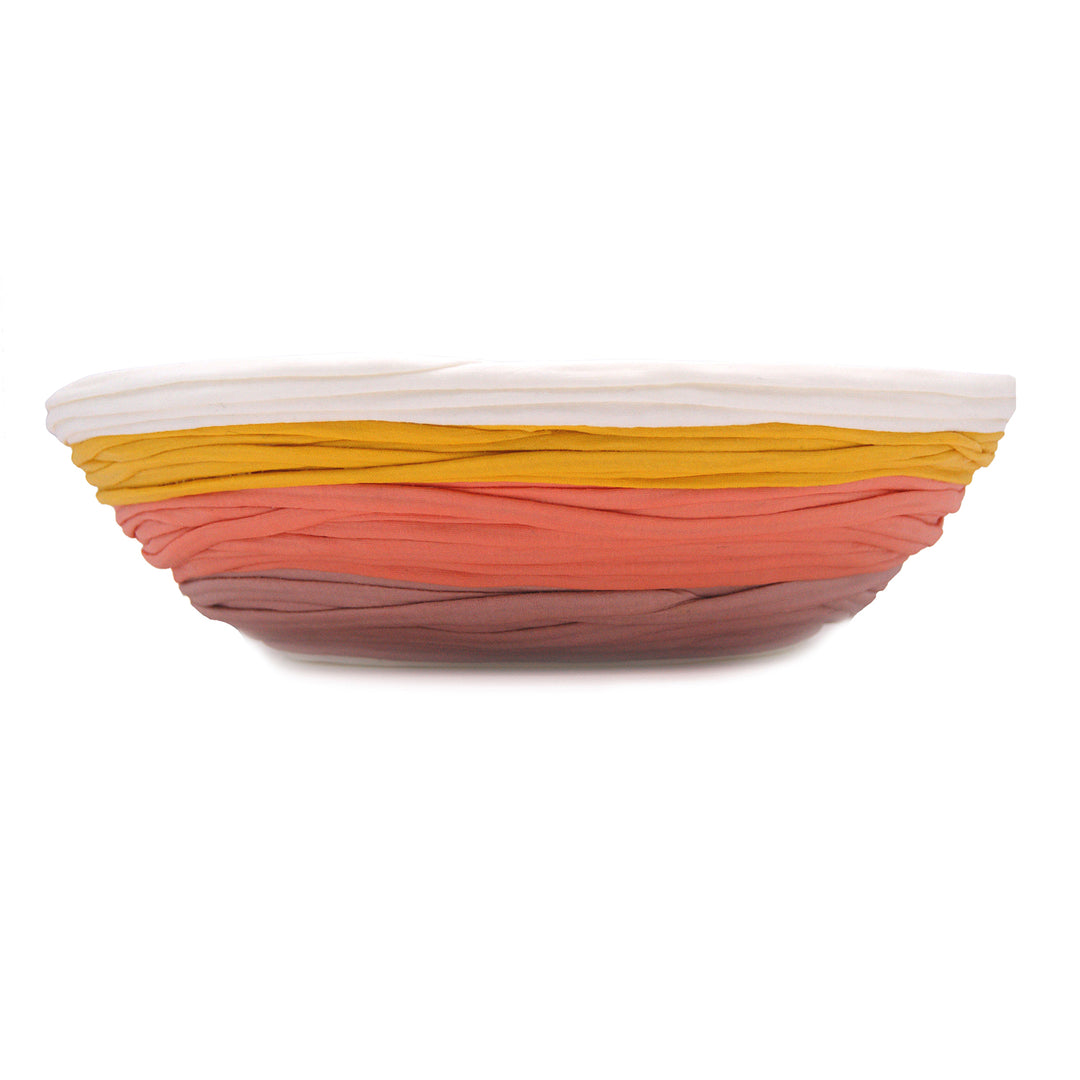Handmade Eco-friendly Recycled Fabric Woven Fruit Bowl - Cloud Sunset