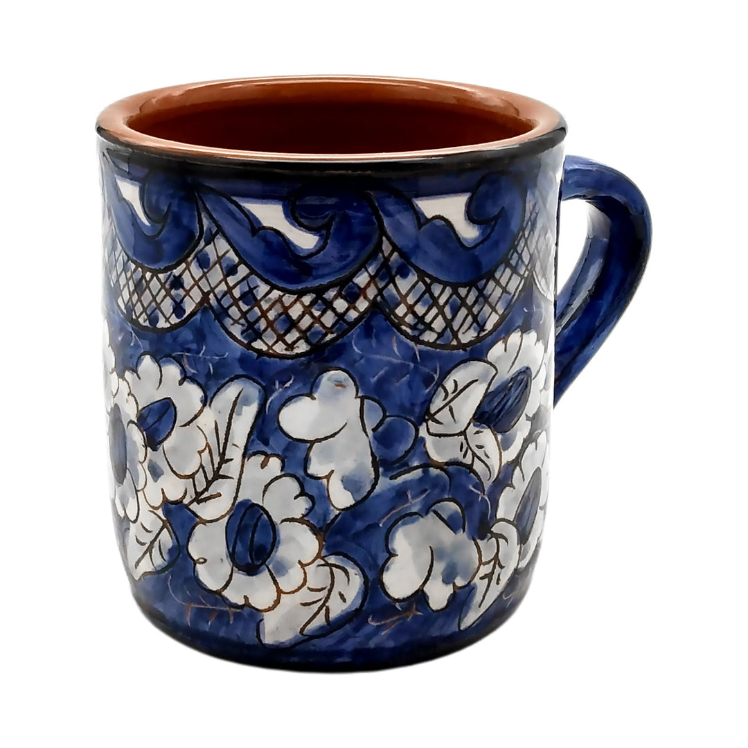 Handmade Hand Painted Portuguese Pottery Coffee Mug Blue – Set of 2