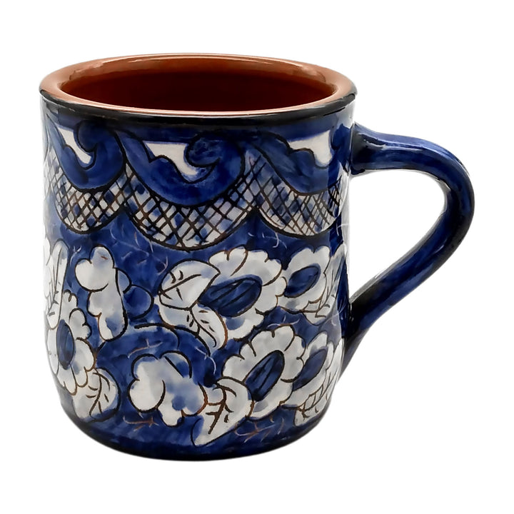 Handmade Hand Painted Portuguese Pottery Coffee Mug Blue – Set of 2