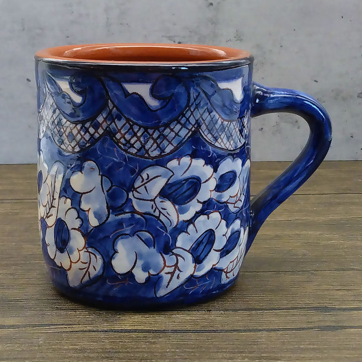 Handmade Hand Painted Portuguese Pottery Coffee Mug Blue – Set of 2