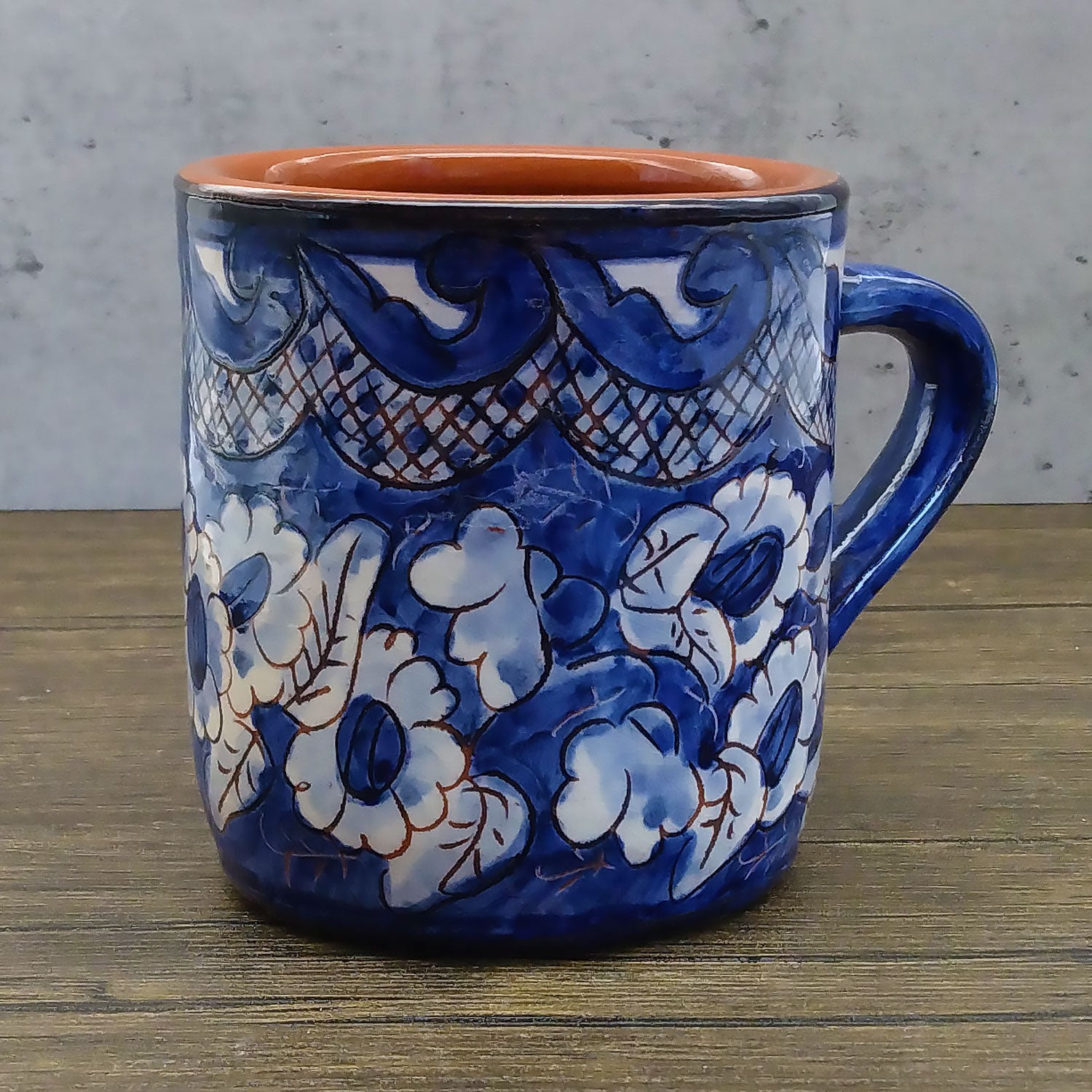 Handmade Hand Painted Portuguese Pottery Coffee Mug Blue – Set of 2