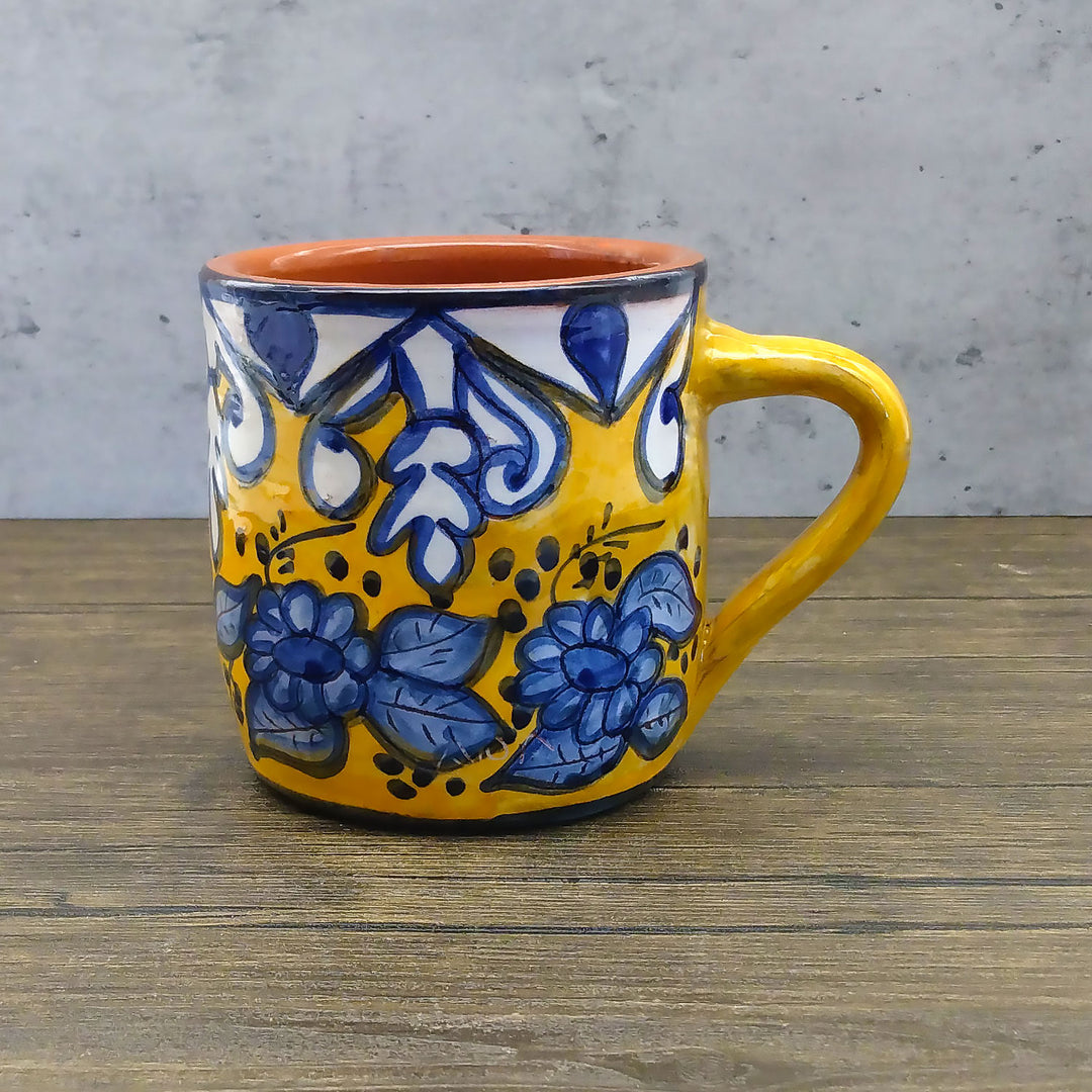 Handmade Hand Painted Portuguese Pottery Coffee Mug Yellow – Set of 2 – We  Are Portugal