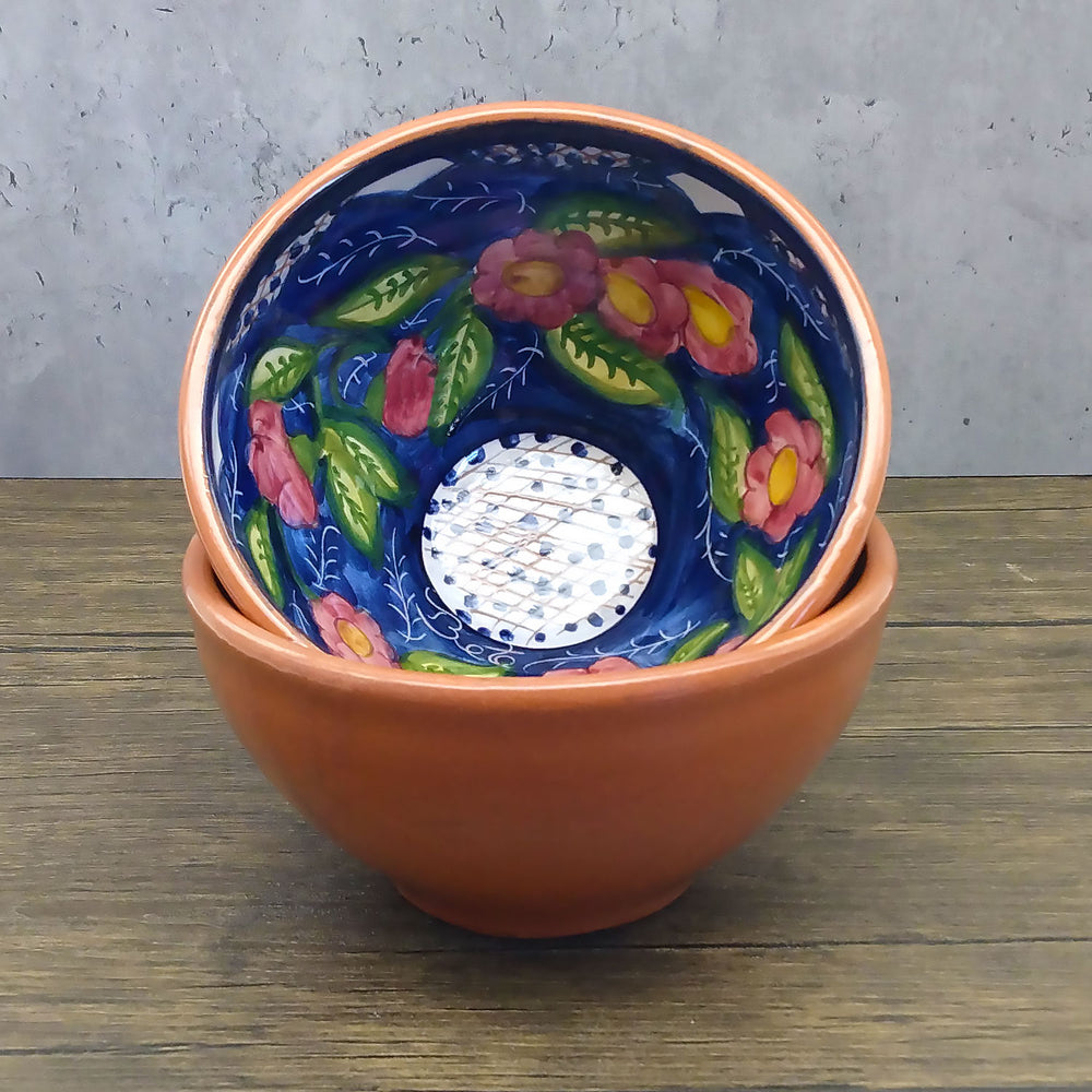 Handmade Hand Painted Portuguese Pottery Soup Bowls Floral – Set of 2