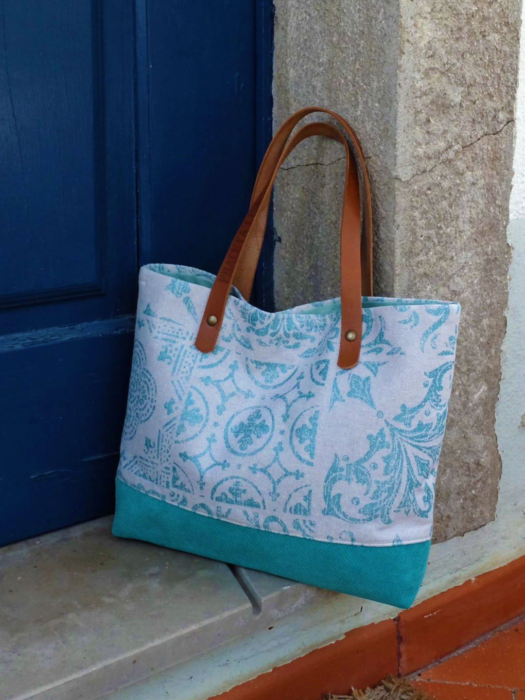 Handmade Portuguese Tile Aqua Green Handbag Purse