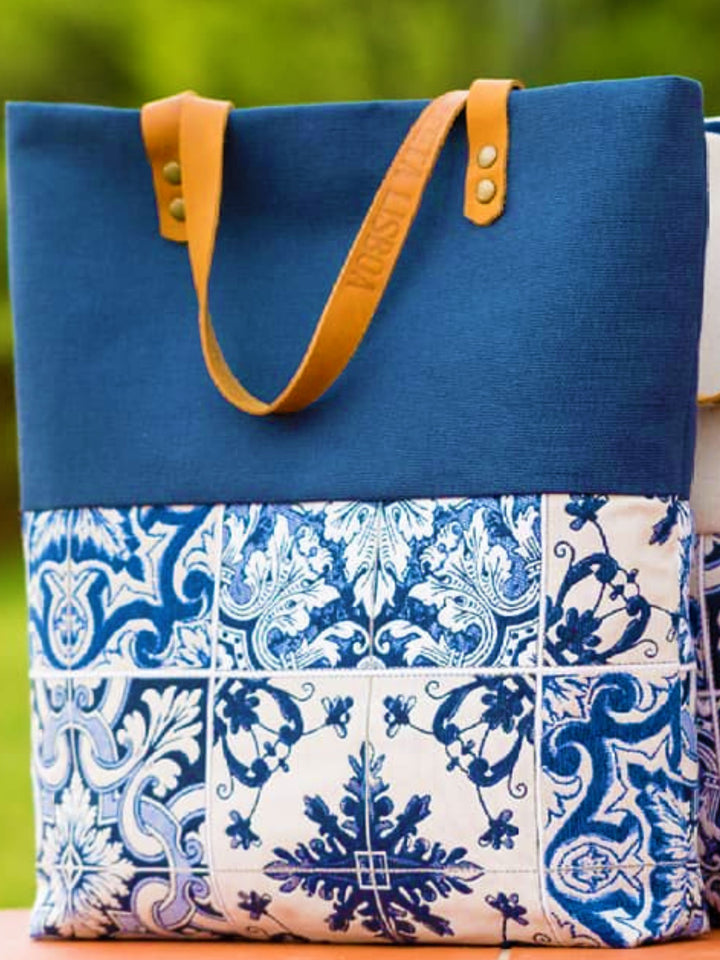 Handmade Portuguese Tiles Embroidered Tote Bag