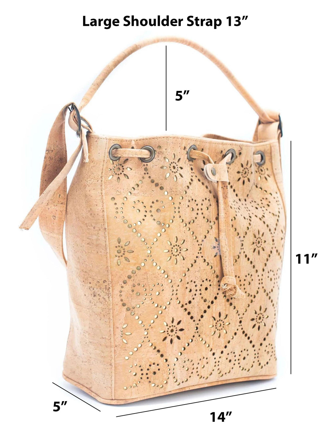 Handmade Vegan Portuguese Cork Purse Bucket Bag for Women