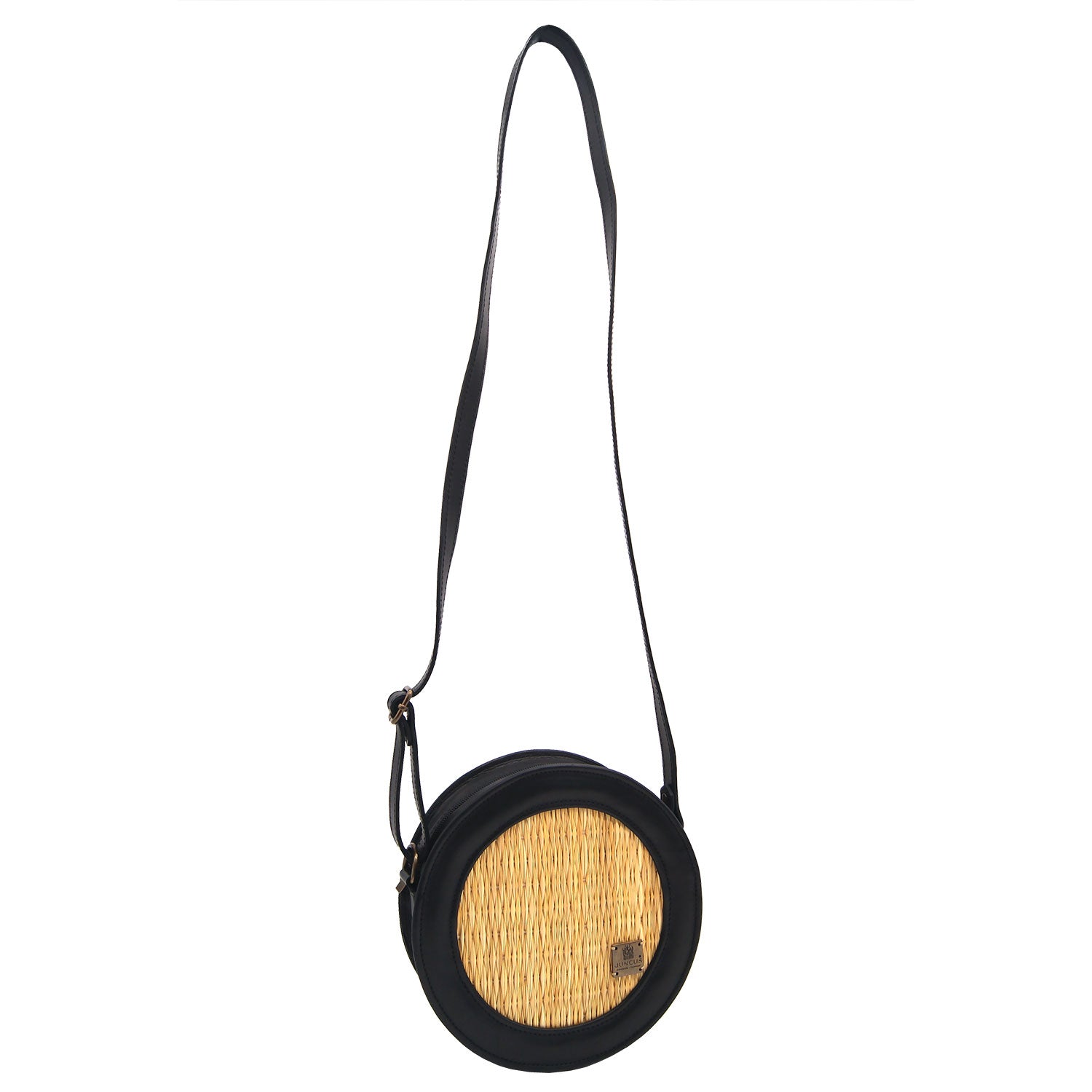 Handmade Wicker Round Straw Basket Crossbody Bag for Women