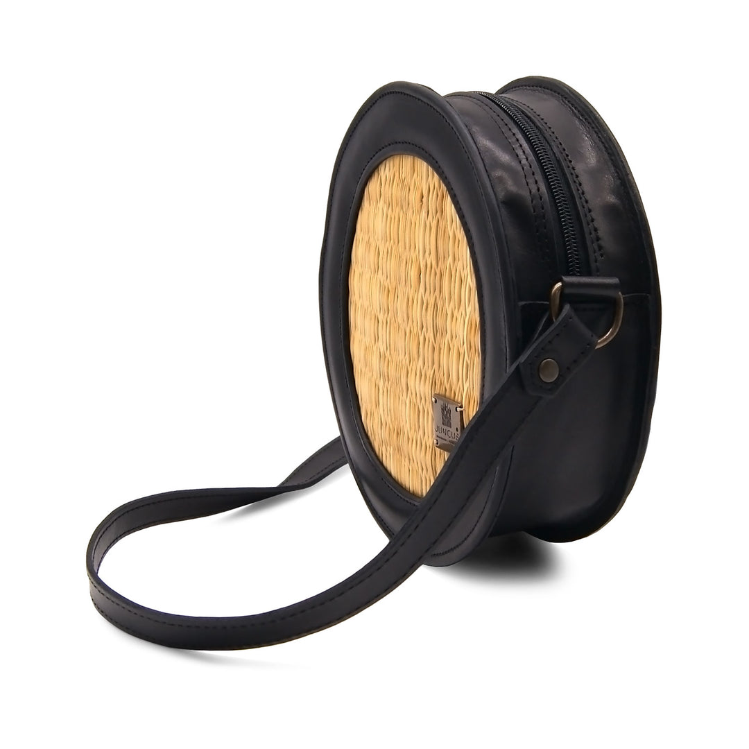 Handmade Wicker Round Straw Basket Crossbody Bag for Women