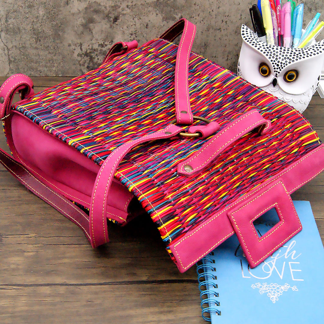 Handmade Wicker Straw Basket Backpack for Women Made in Portugal