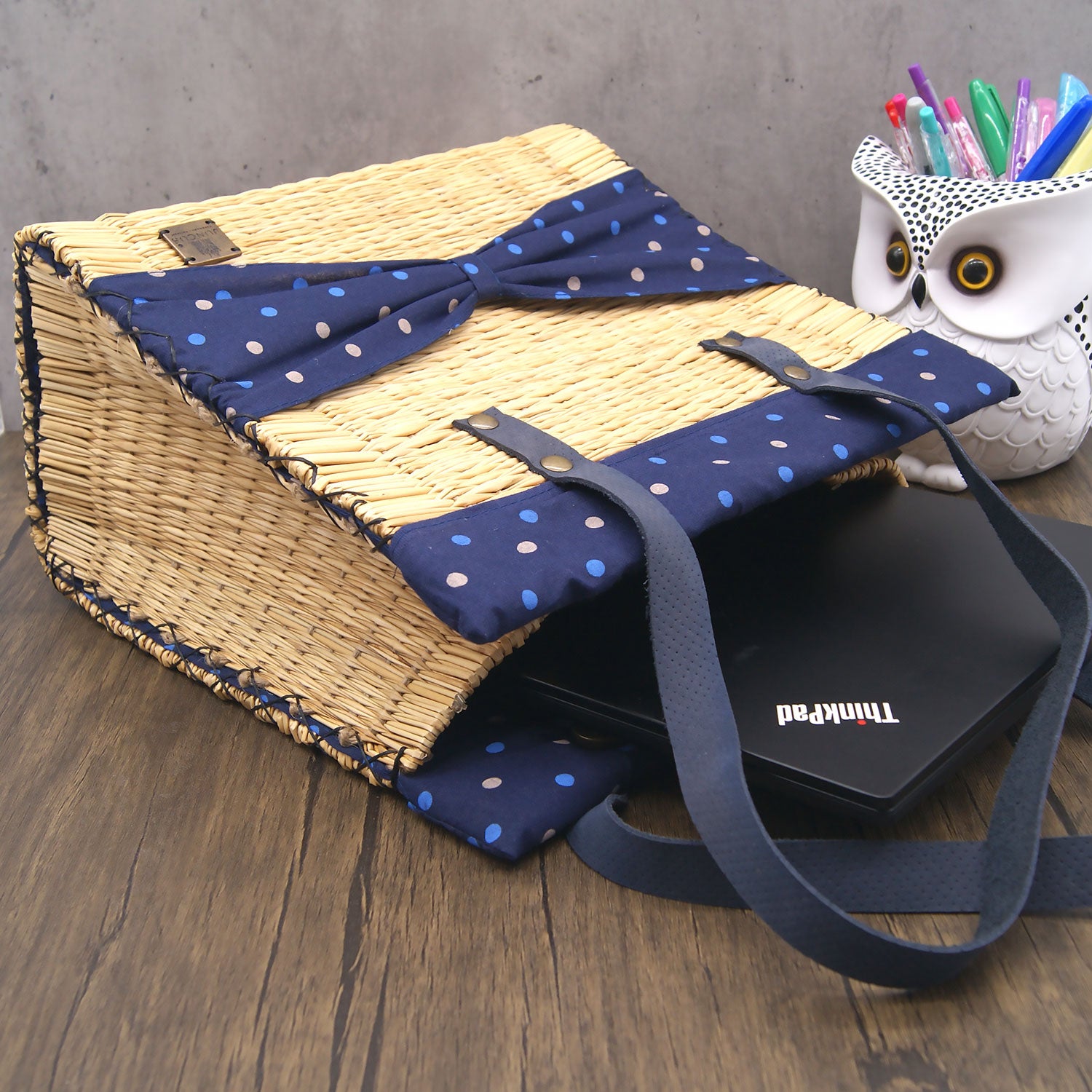 Handmade Wicker Straw Basket Beach Tote Bag for Women Made in Portugal