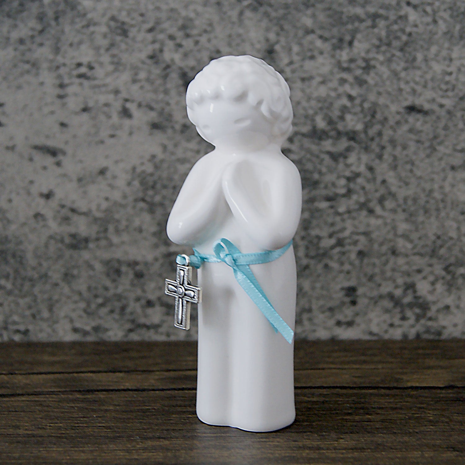 Handmade Portuguese Ceramic First Communion Praying Boy Figurine | Faith Keepsake
