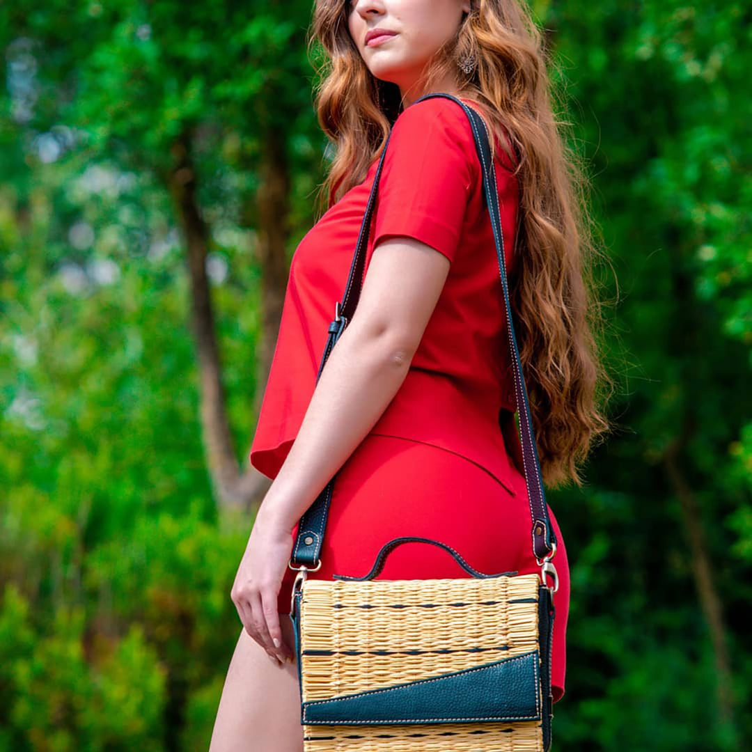Handmade Wicker Vegan Straw Basket Bag for Women Made in Portugal
