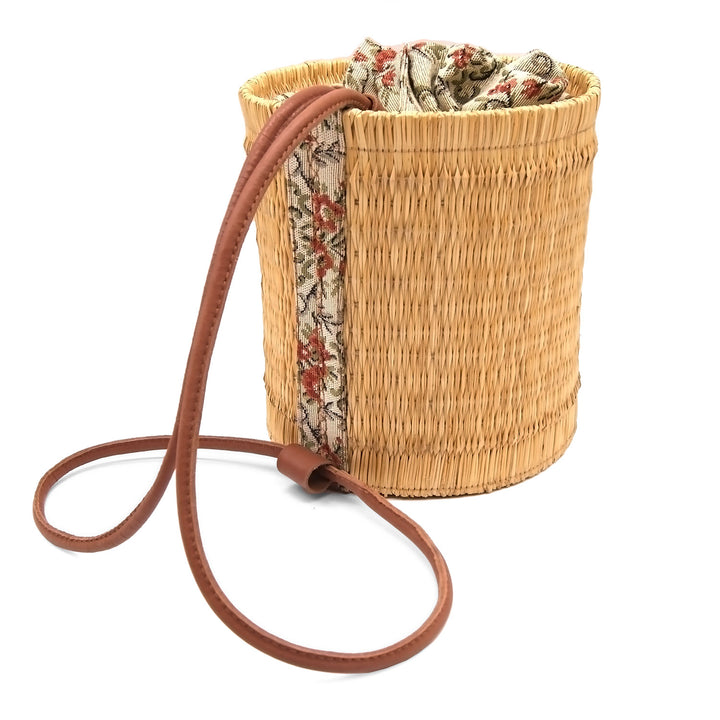 Handmade Wicker Vegan Straw Basket Round Backpack for Women