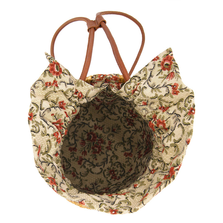Handmade Wicker Vegan Straw Basket Round Backpack for Women