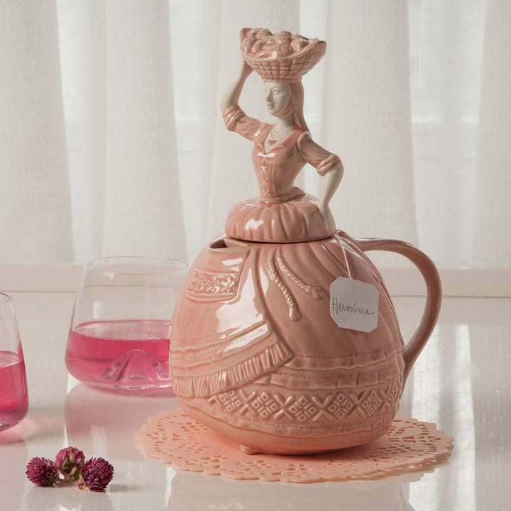 Home Decor Figurine Hand Painted Ceramic Teapot - The Varina's 5 O'clock Tea