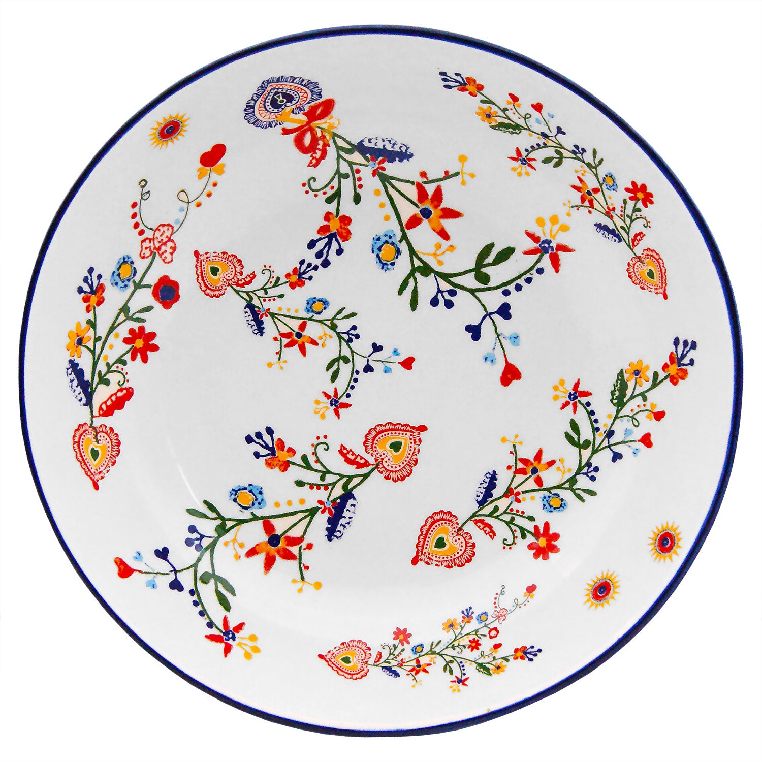 Portuguese Pottery Alcobaça Ceramic Decorative Salad Serving Bowl
