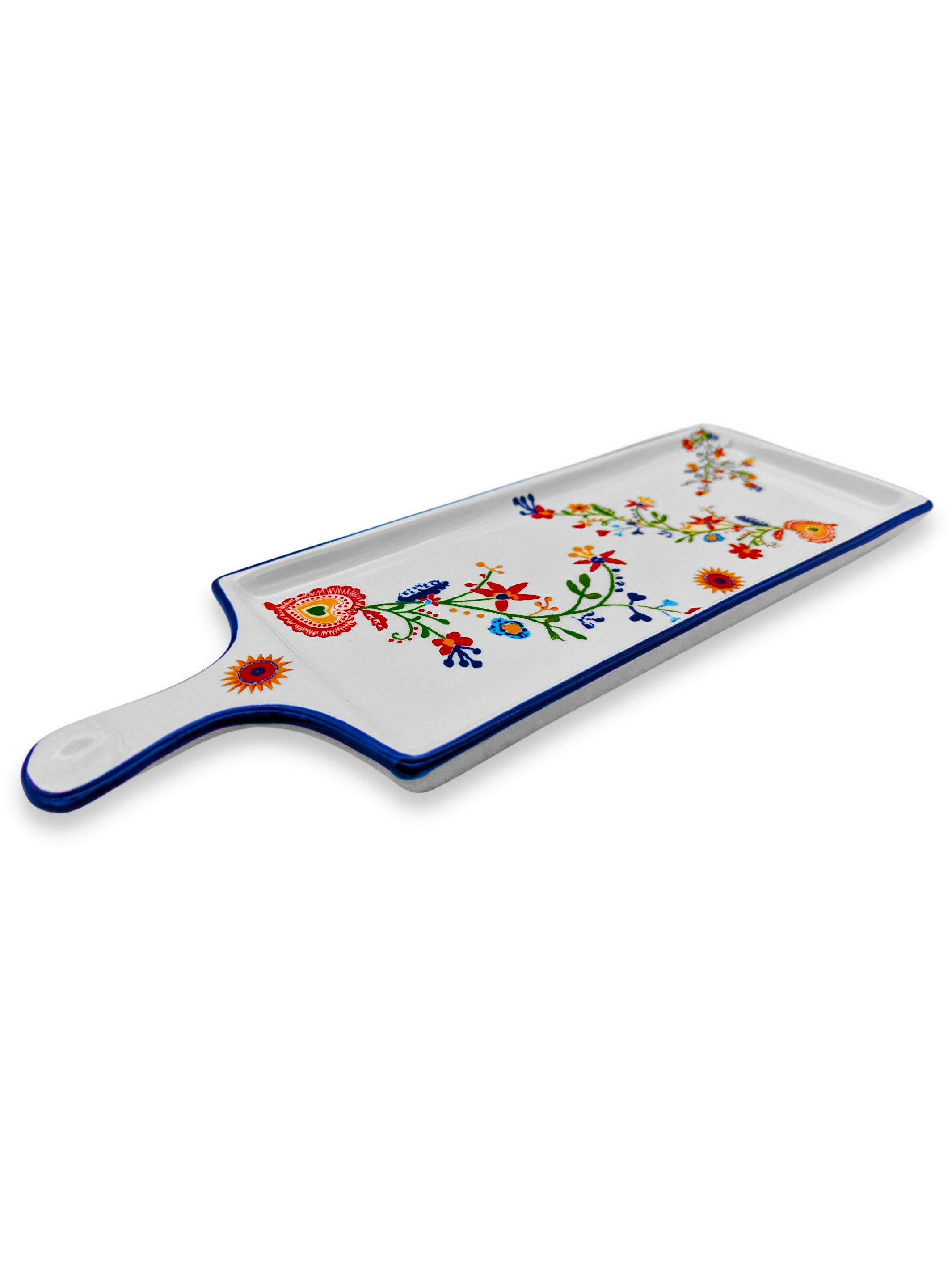 Portuguese Pottery Alcobaça Ceramic Cheese Serving Board