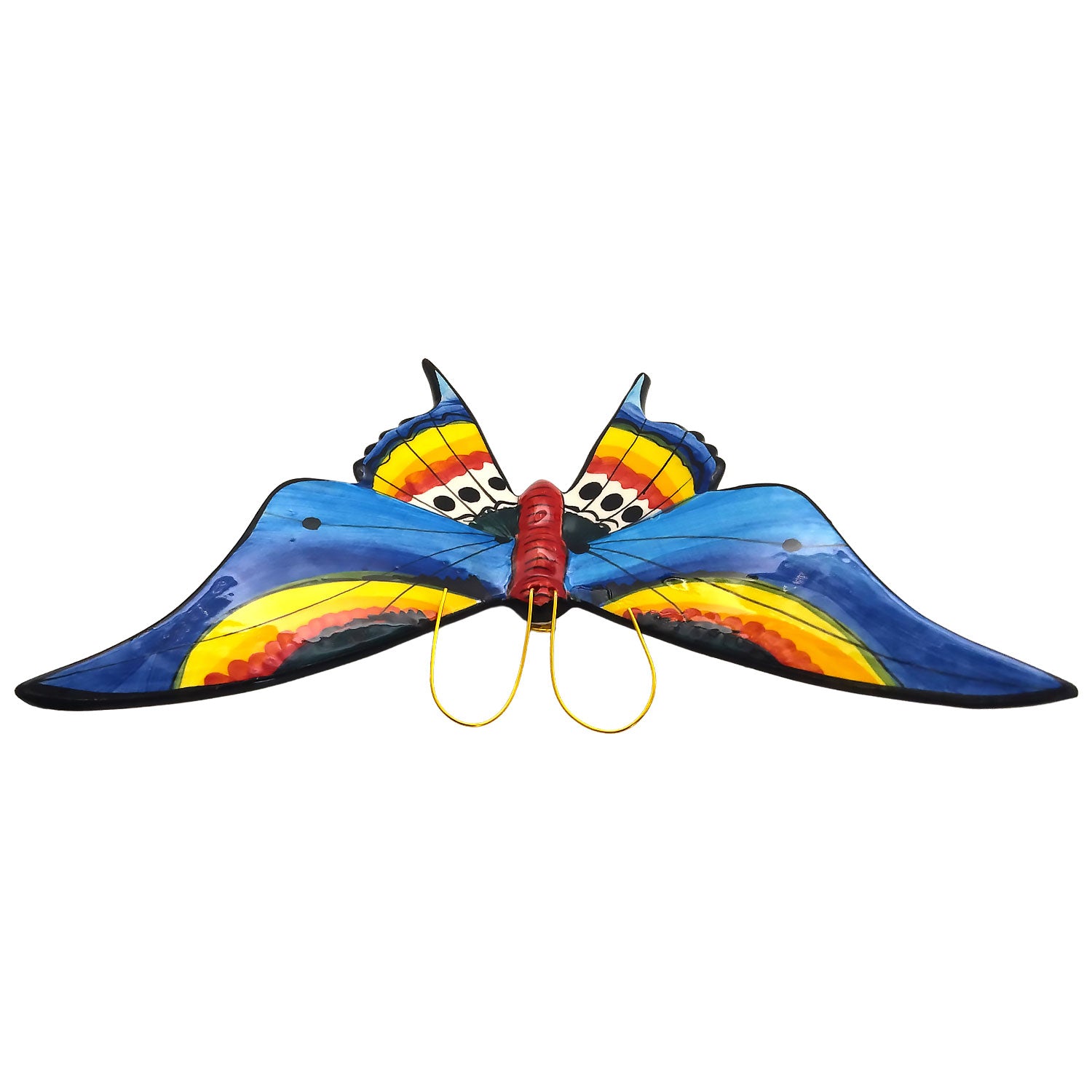 Portuguese Pottery Hand Painted Ceramic Butterfly - Large