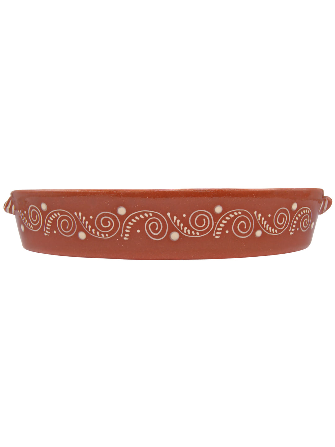 Portuguese Pottery Glazed Terracotta Oval Clay Baking Pan for Oven