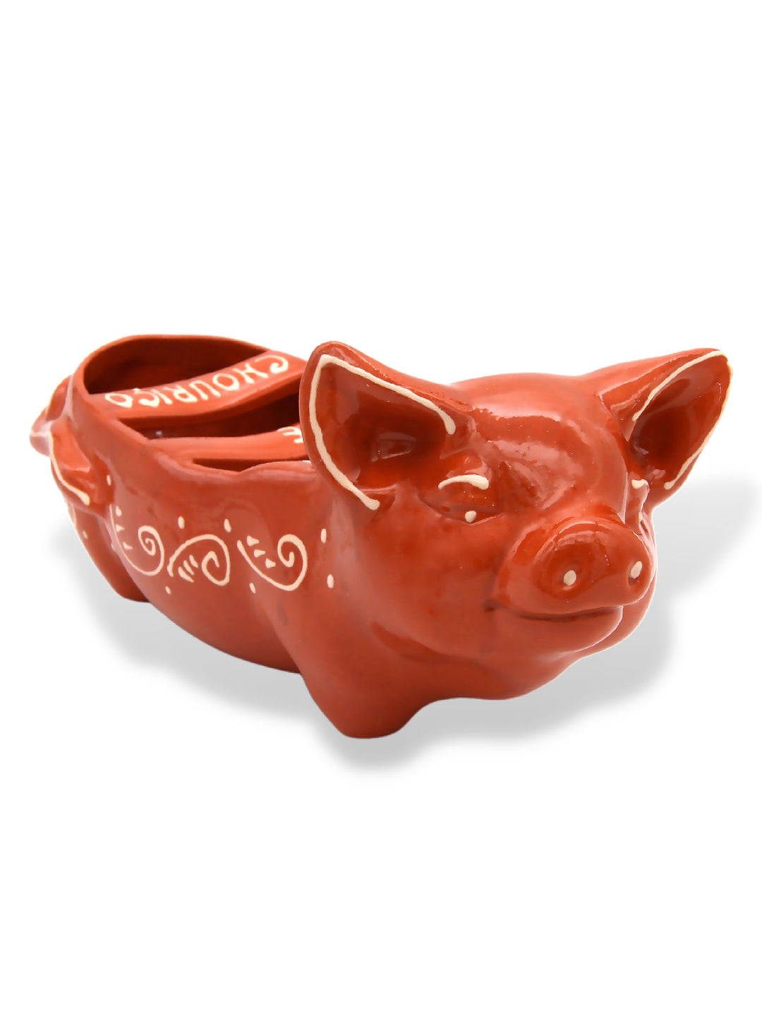 Traditional Portuguese Pottery Terracotta Clay Sausage Roaster Pig