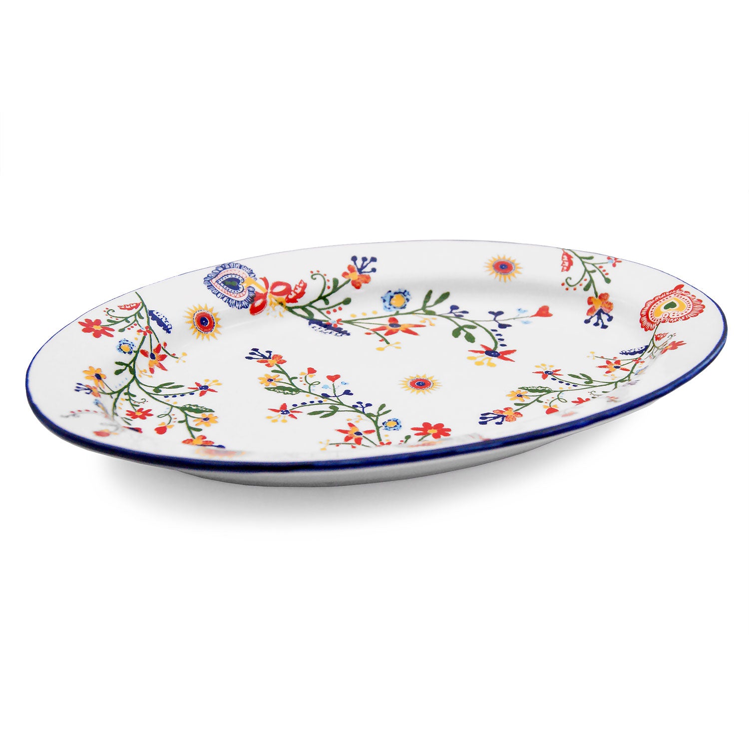 Portuguese Pottery Alcobaça Ceramic Decorative Serving Oval Platter