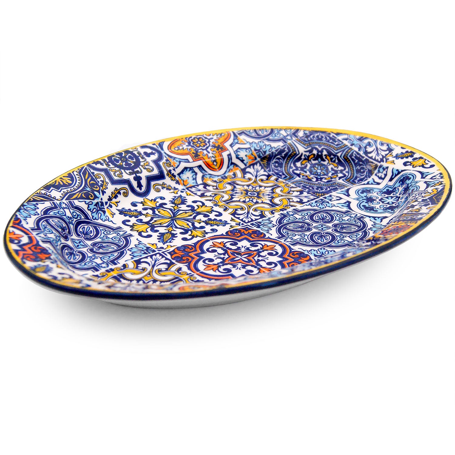 Portuguese Pottery Alcobaça Ceramic Decorative Serving Oval Platter